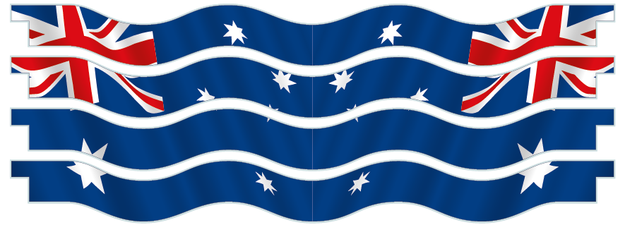 Planks > Wavy Plank x 4 > Australian Flag